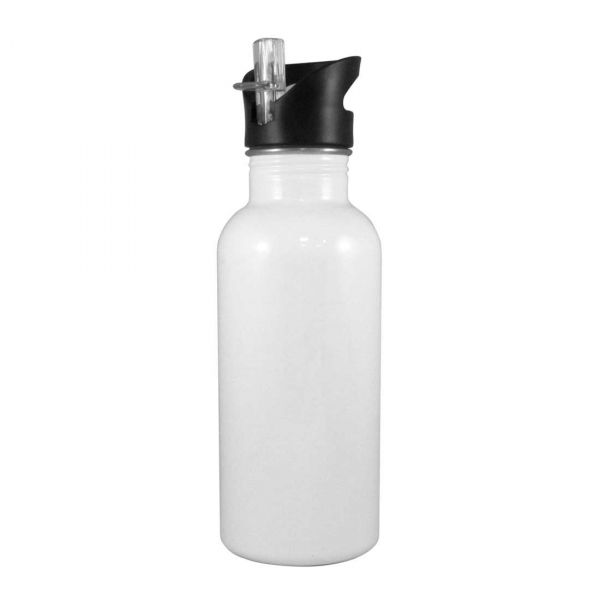 Stainless Steel Straw Top Sublimation Water Bottle - 20oz. Sublimation Blank