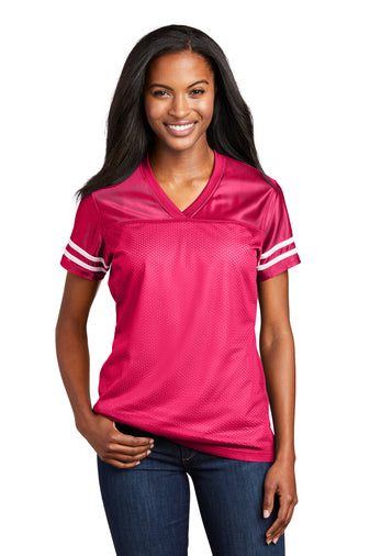 Pink Raspberry/White Sport-Tek® Ladies PosiCharge® Replica Jersey