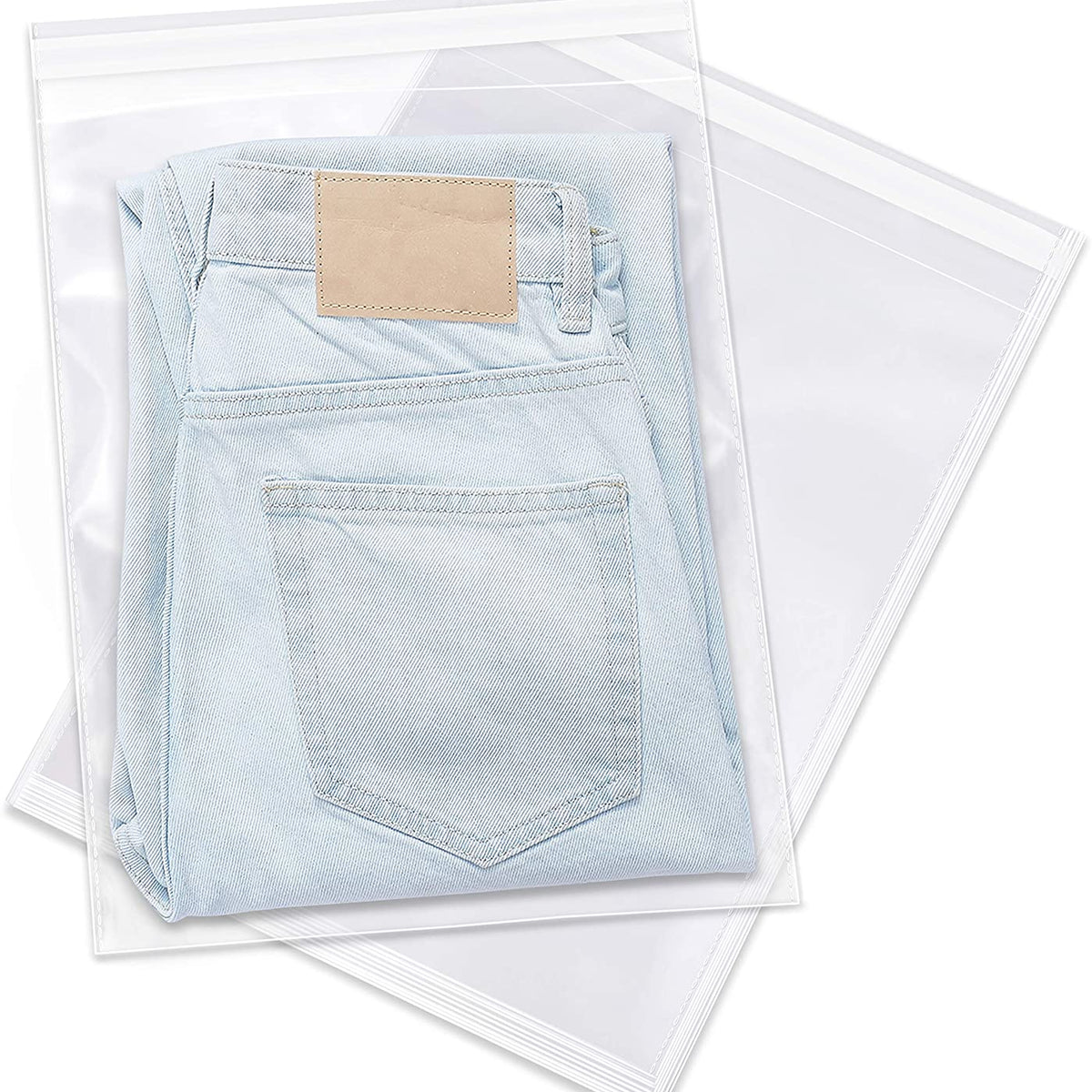 Self Seal Clear Poly Bags with Suffocation Warning for Packaging