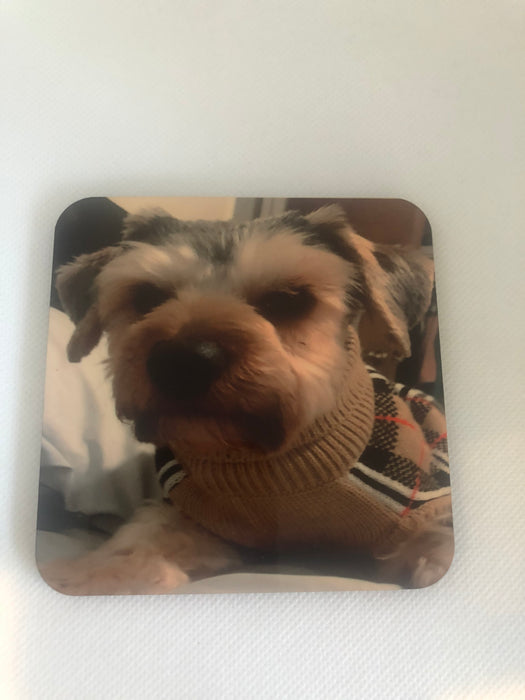Gloss White Square Coaster with Cork Back Sublimation