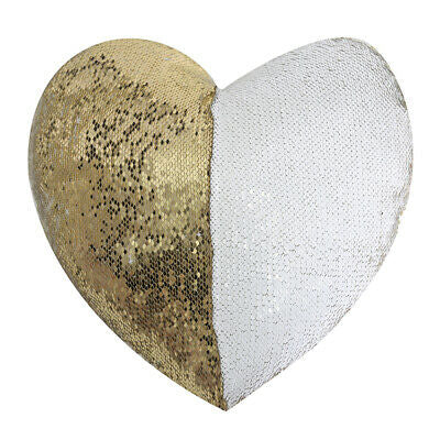 GOLD Heart Shaped Sequin Pillow Cover- 15" x 17" for Sublimation
