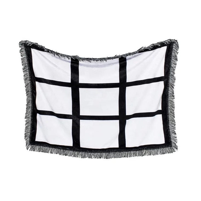 9 Panel Sublimation Blank Throw Blanket with FRINGE 40x60 inches