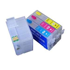 252XL Refillable Cartridges with Auto Reset Chip for Epson Workforce Printers (Empty)