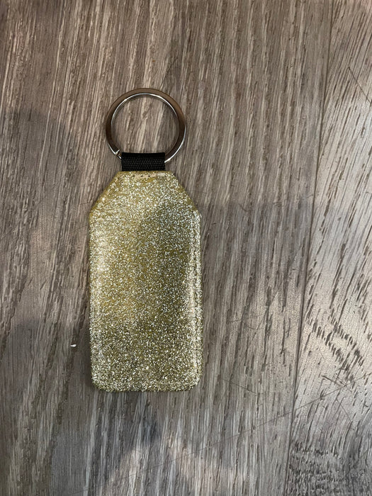 Glitter PU  Key Chain Sublimation Blank Multiples Colors