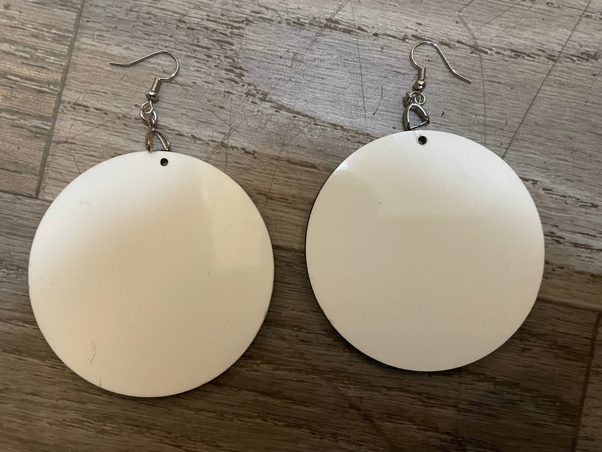 Round Earrings Sublimation Blanks (Pair of 2 Earrings) Round 2 inch