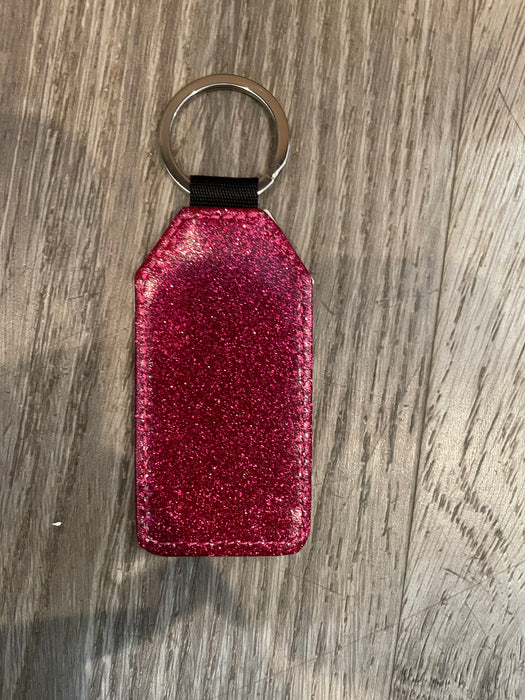 Glitter PU  Key Chain Sublimation Blank Multiples Colors