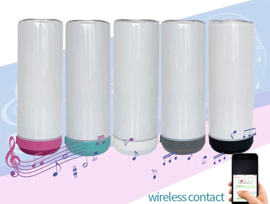 20oz Speaker Tumblers | Bluetooth Speaker Sublimation Tumblers | Music Playing Tumblers for Sublimation