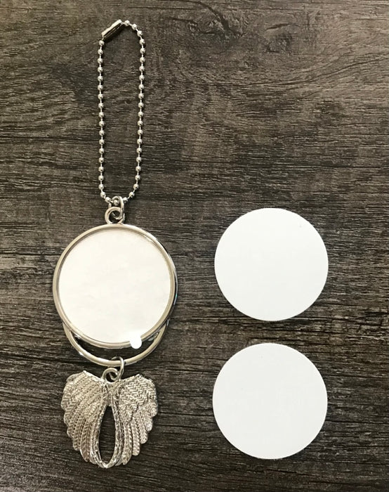 Sublimation Angel Wings Car Hanging Pendant 2 sided